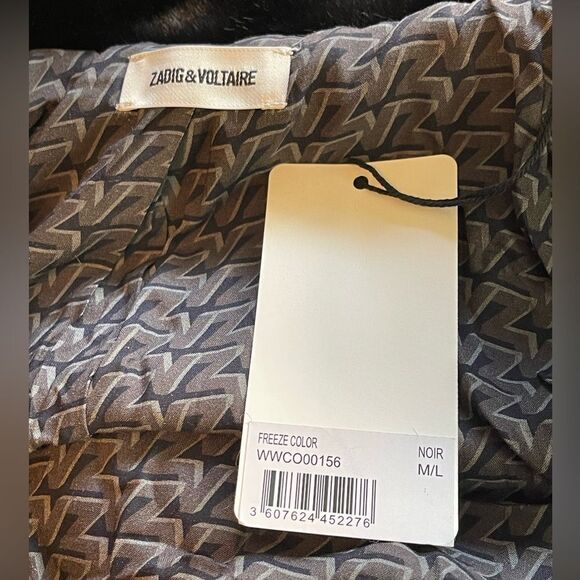 ZADIG & VOLTAIRE jacket BLACK FAUX MINK FUR COAT. Freeze color NWT. M/L - Picture 9 of 15